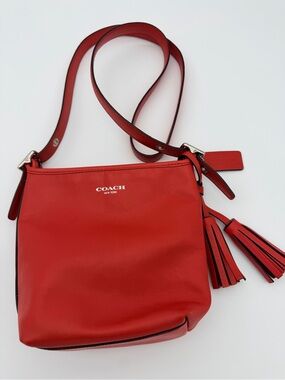 Coach leather legacy mini duffle Style #19901 Red and silver hardware
